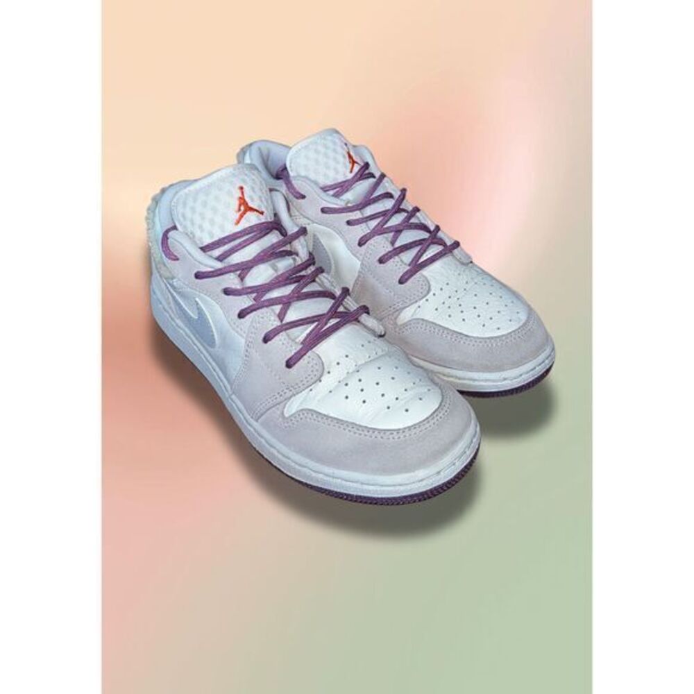 Nike Air Jordan 1 Low SE GS Legend Light Brown Purple FQ8094-100 Youth Size 5Y